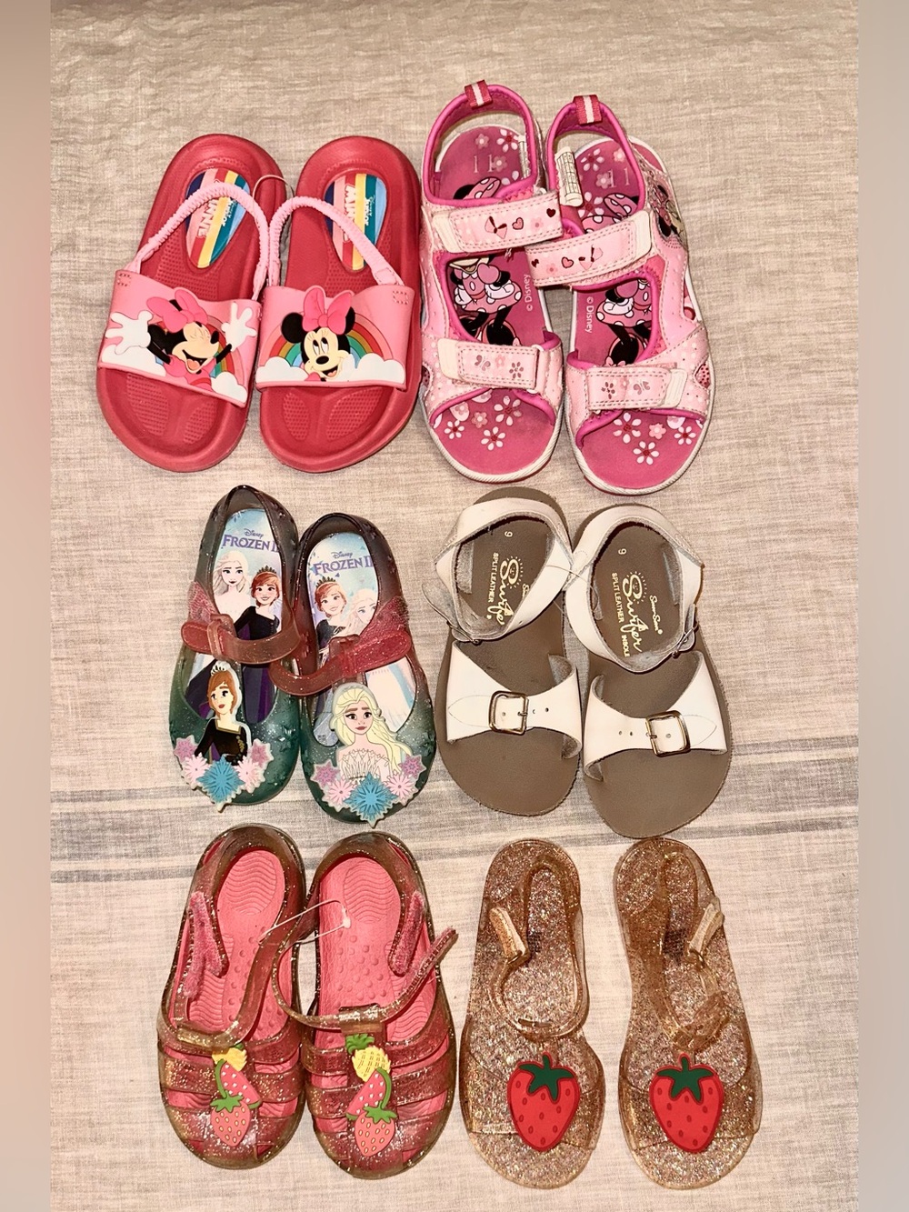 Disney Pink Minnie & Character Kids Sandal Bundle